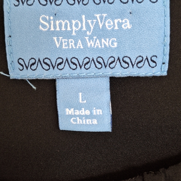 Simply Vera Wang 3 Tier Ruffle Tunic SzL Chiffon Like Black Pullover Sleeveless - Picture 3 of 12